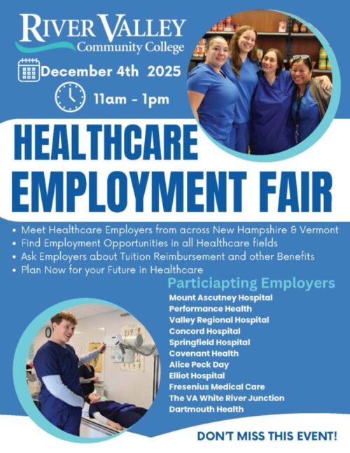 RVCC-branded poster with images of healthcare students